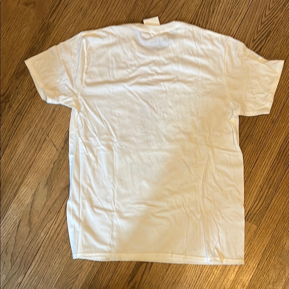 Bear Mountain Reflection Tee -White with Colorful Geometric Design - Picture 3 of 5